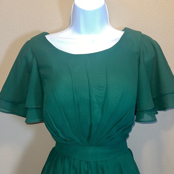 Emerald Green Women’s Formal Maxi Dress | Sweetheart Flutter Sleeve Gown Size 6 - Picture 2 of 11